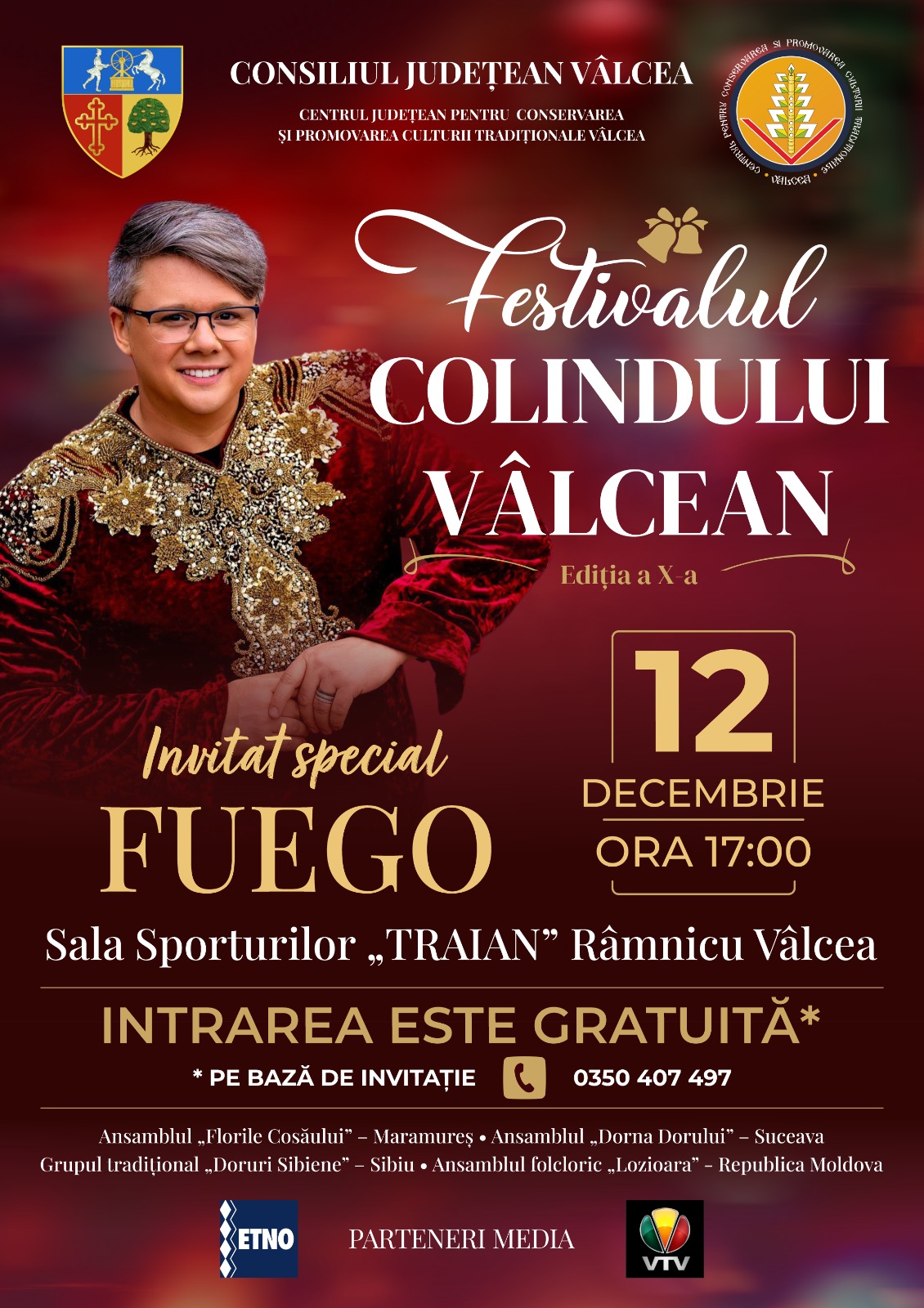 Consiliul Jude&#539;ean V&acirc;lcea d&#259; startul magiei de Cr&#259;ciun: Festivalul Colindului ajunge la edi&#539;ia a X-a